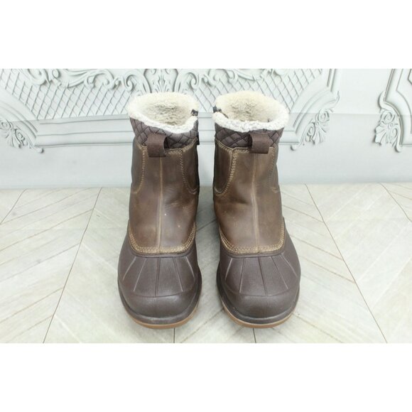 LL Bean Storm Chaser Boots 5 Zip Fleece Lined Waterproof Leather Brown 8 - Picture 5 of 9